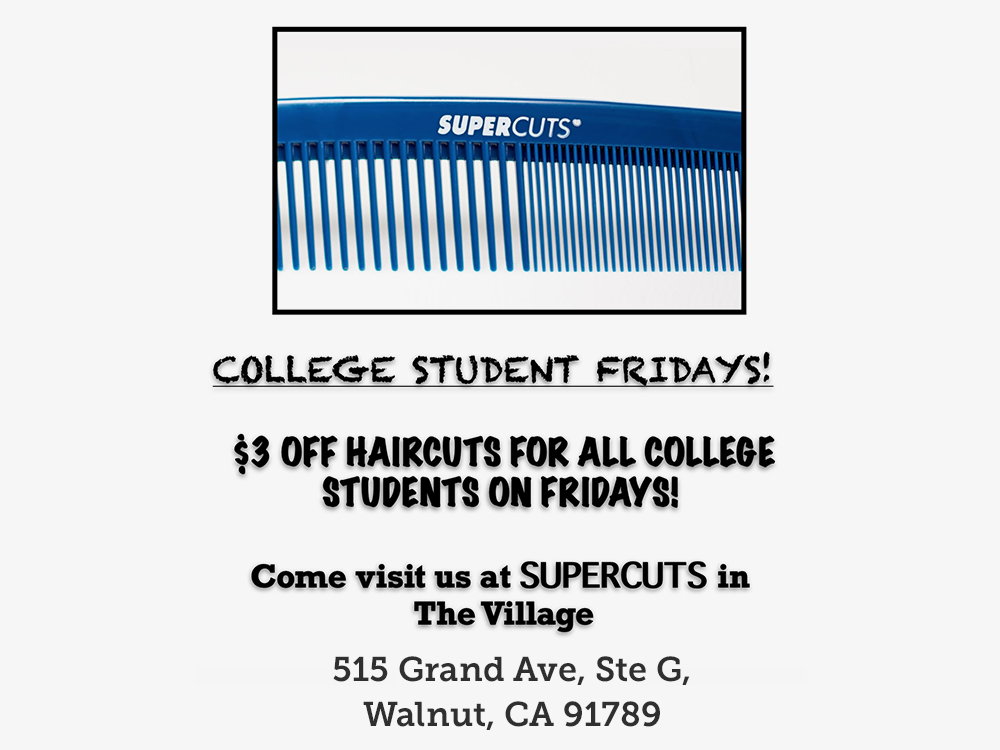 $3 off Haircuts for college students.
